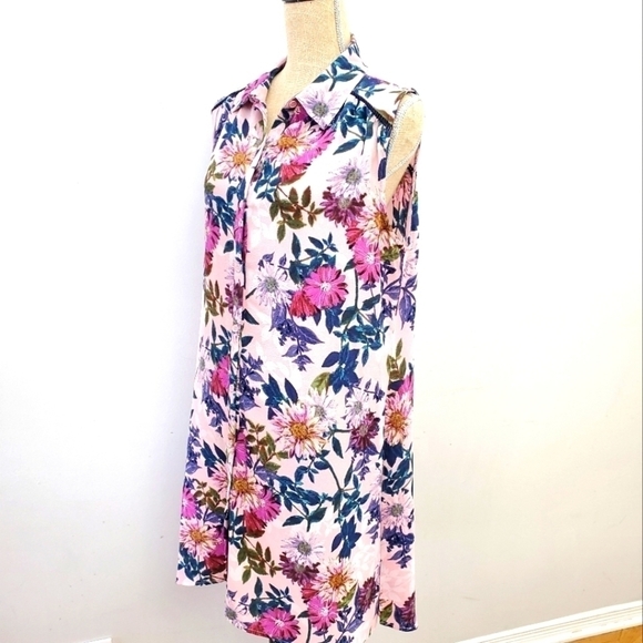 Cupio Women Sleeveless Floral Spring Summer Beach Cover  Up Hi-low  Dress Size L - Picture 1 of 12